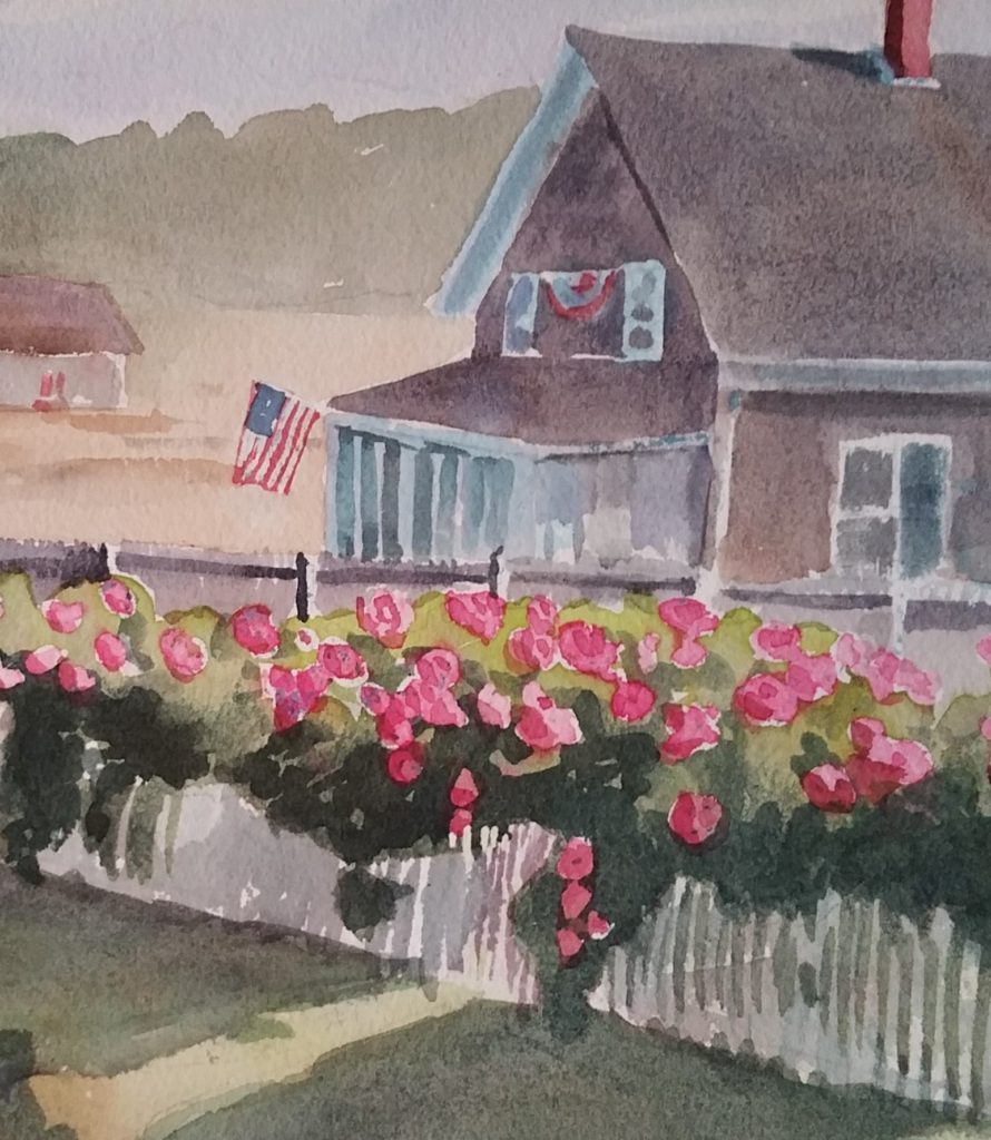 watercolor beach house roses